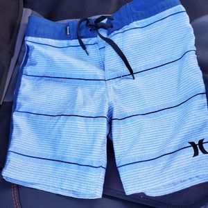 Boys Size 5 Blue striped Hurley Shoreline board shorts
